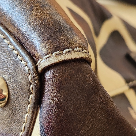 Dooney & Bourke Giraffe Print Shoulder Bag - Brown and Black - Picture 8 of 15